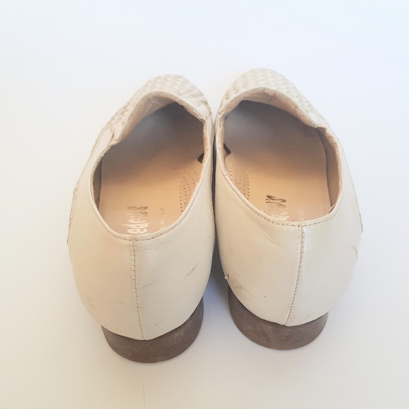 Pleated Leather White Loafers, Size 8 - Picture 6 of 6